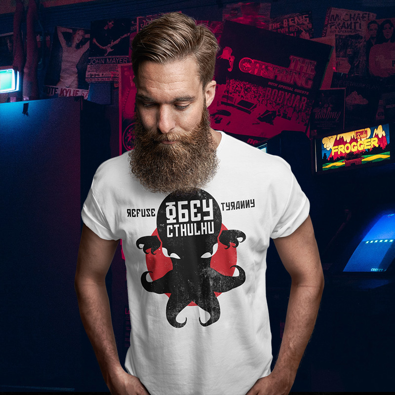 Refuse Tyranny Obey Cthulhu T Shirt Retro Design Co