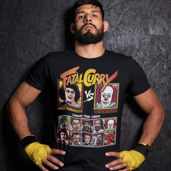 fatal curry rock horror IT clown fighting series t-shirt