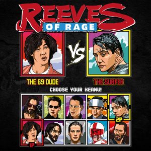 Keanu Reeves of Rage - Bill & Ted vs Point Break T-Shirt