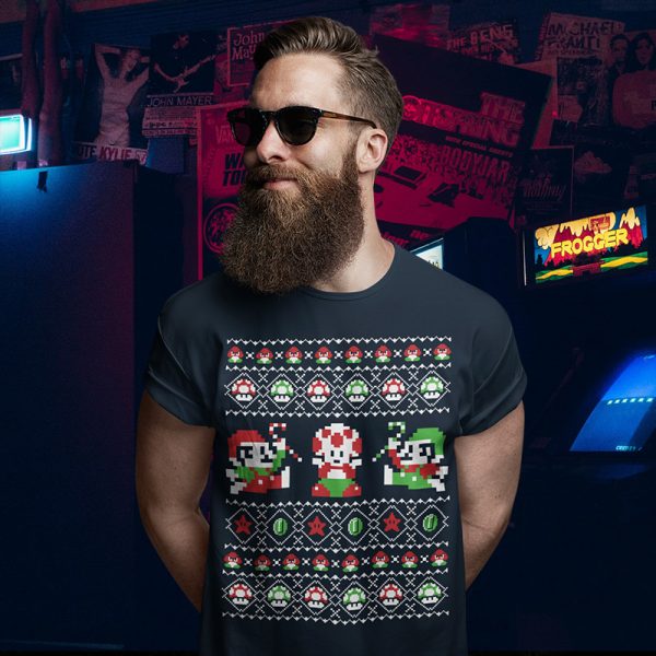 Super Christmas Bros Mario Ugly Sweater T-Shirt