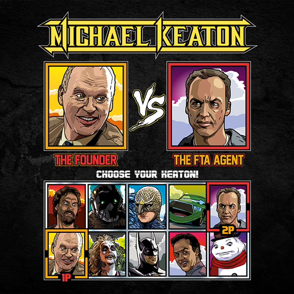 Michael Keaton The Founder vs Jackie Brown Tshirt