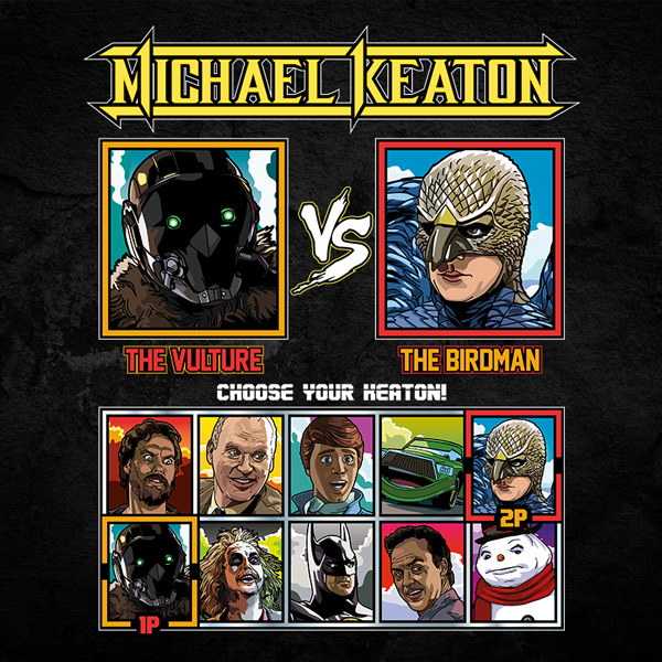 Michael Keaton Spiderman Homecoming vs Birdman Tshirt