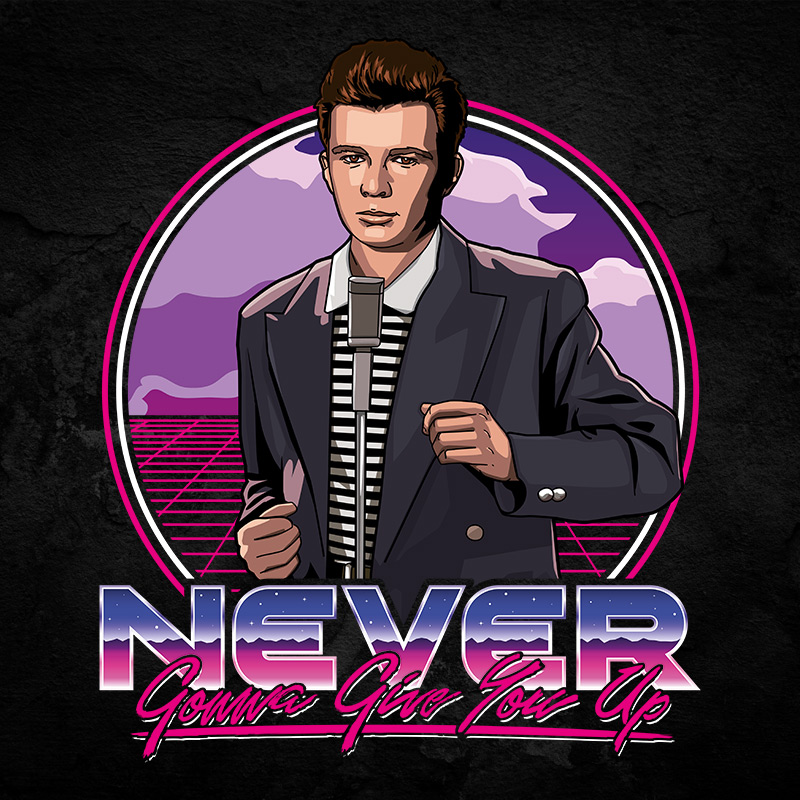 Never Gonna Give You Up Rickroll - Rick Astley  Art Print for