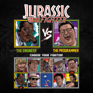 Jurassic Fighter - Ray Arnold vs Dennis Nedry T-Shirt